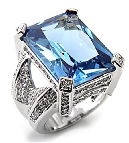 7X315 - Rhodium 925 Sterling Silver Ring with AAA Grade CZ Spinel in L